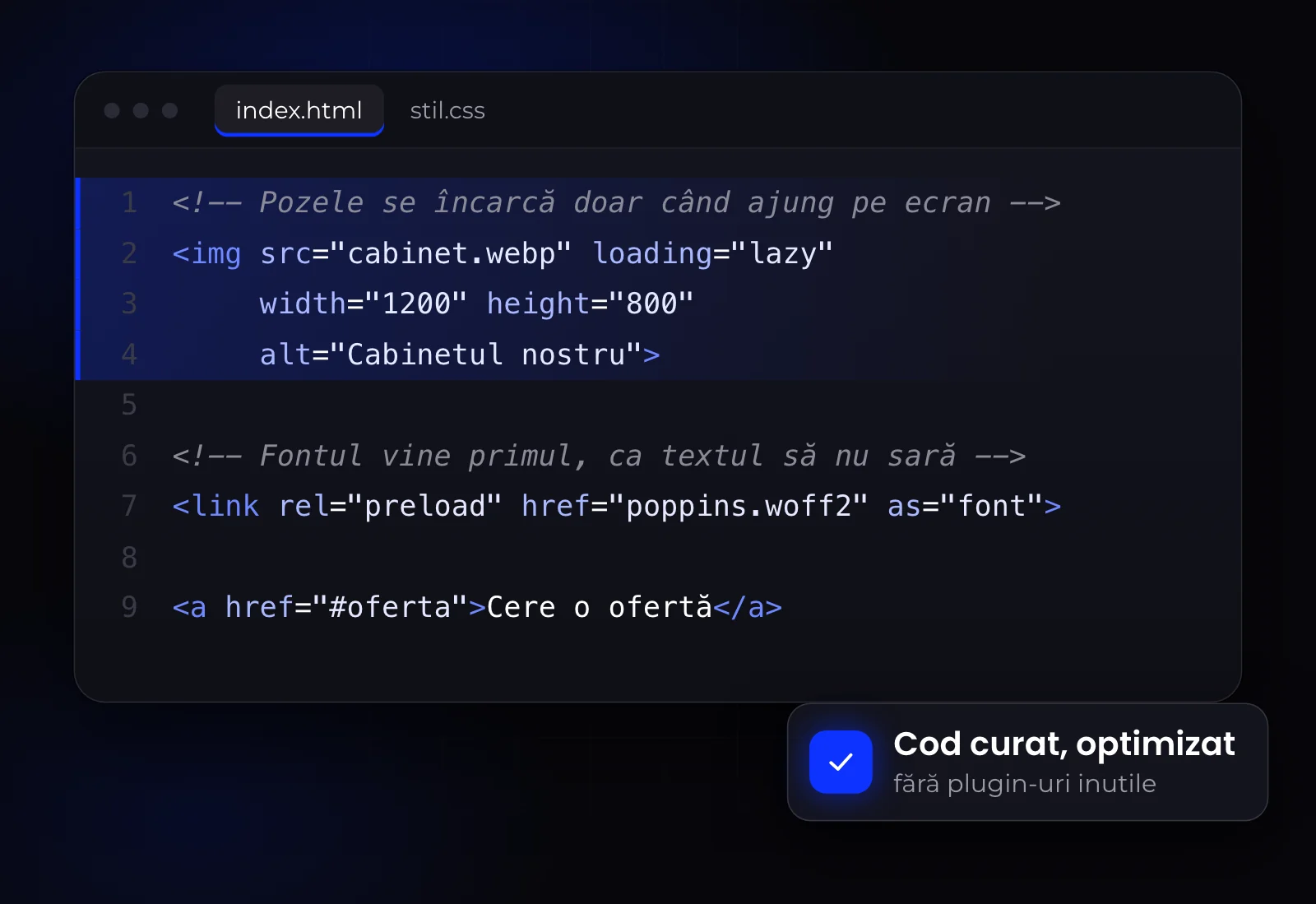 Fragment de cod sursă